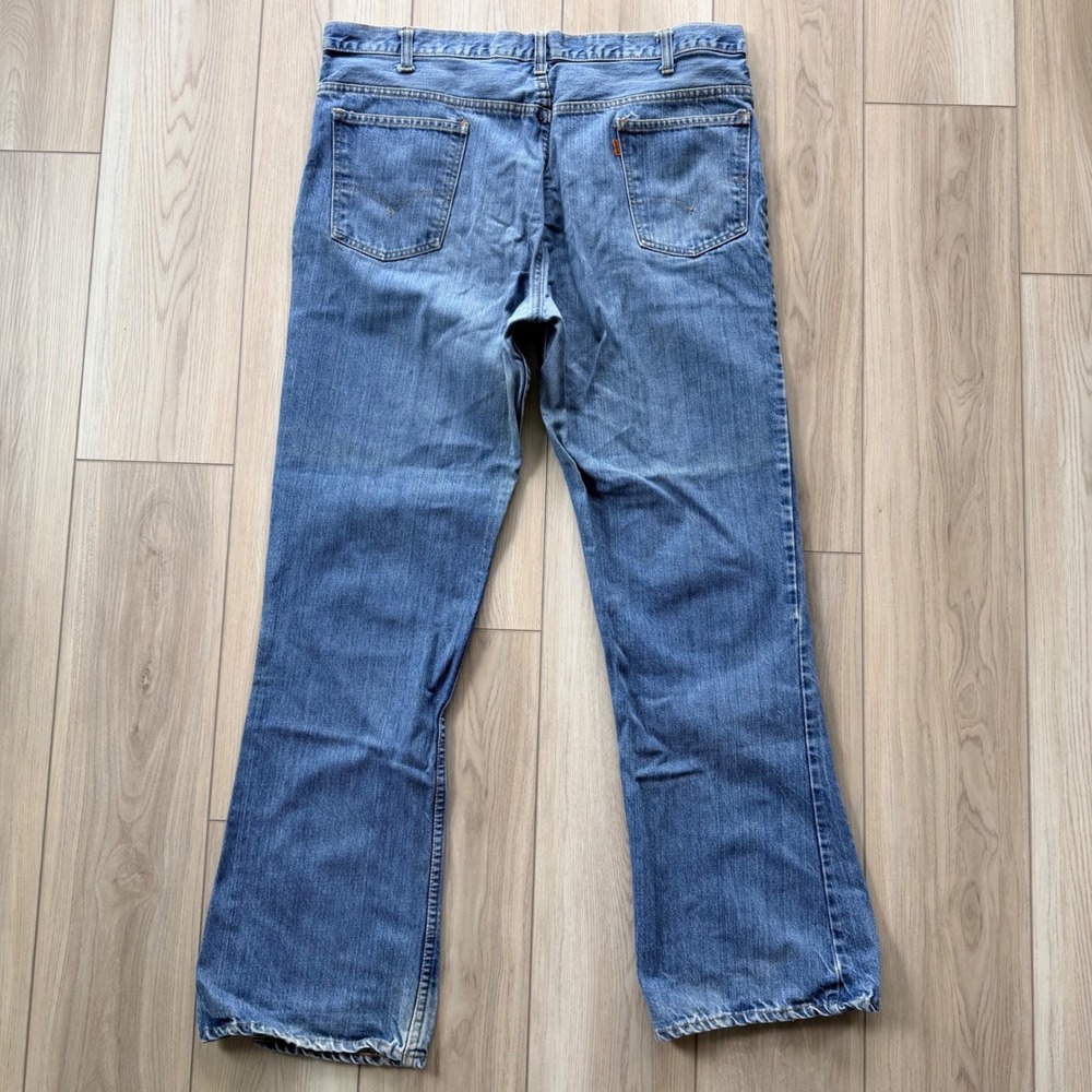 1976 Vintage Levis 646 Jeans Mens 38x32 Blue Orange Tab Bell Bottom Flare 70s